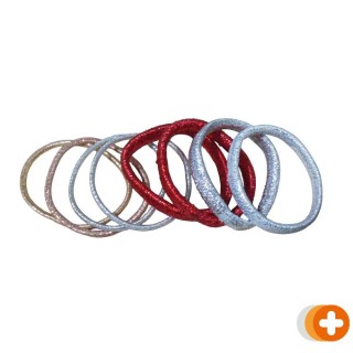 Hair mode feest elastiek goud-zilver-rood