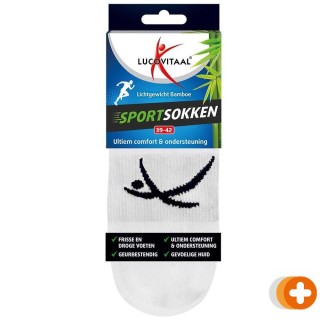 Lucovitaal sportsok bamboe 39-42 wit
