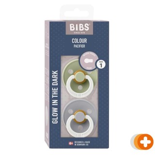 Bibs glow fopspeen 0-6 maanden sage/cloud