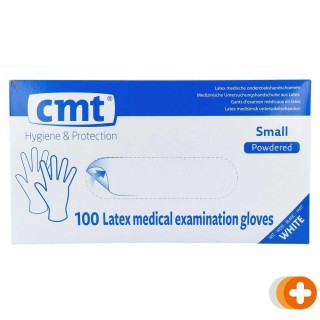Cmt handschoenen latex gepoederd naturel small