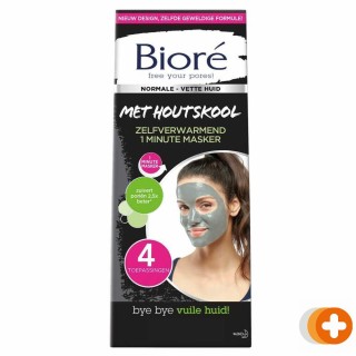 Bioré masker houtskool 1 minuut zelfverwarmend