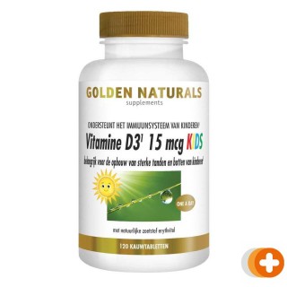 Golden naturals vitamine d3 15 mcg kids kauwtabletten
