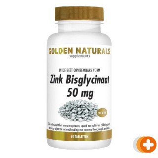 Golden naturals zink bisglycinaat 50 mg tabletten