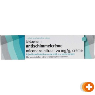 Leidapharm antischimmelcrème miconazolnitraat.