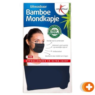 Lucovitaal bamboe mondkapje blauw
