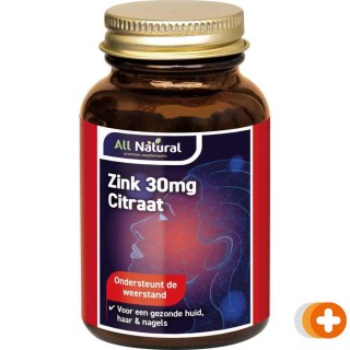 All natural zink citraat 30mg tabletten