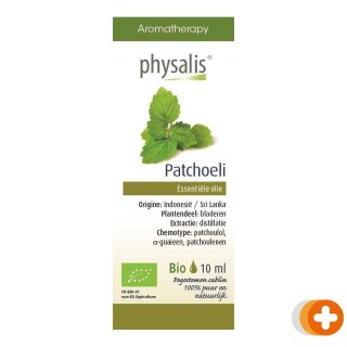 Physalis aromatherapy patchoelie essentiele olie bio