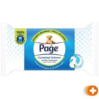 Page vochtig toiletpapier compleet schoon