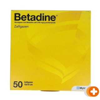 Betadine desinfectie zalfgaas 10x10cm