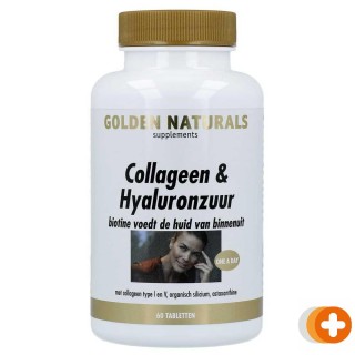Golden naturals collageen & hyaluronzuur tabletten
