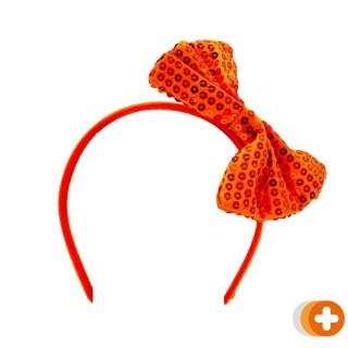 Oranje tiara met strik