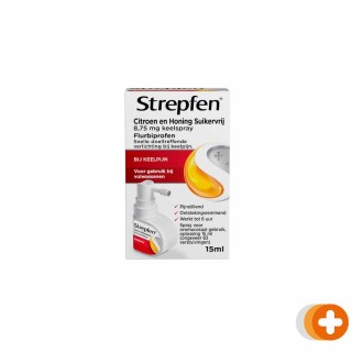 Strepfen citroen en honing suikervrij 8,75mg keelspray