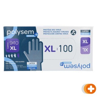 Polysem latex onderzoekshandschoenen poedervrij maat xl