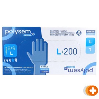 Polysem nitril onderzoekshandschoenen poedervrij maat l