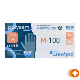 Polysem latex onderzoekshandschoenen poedervrij maat m