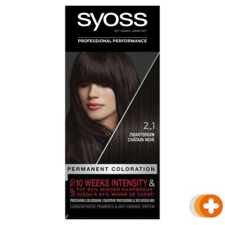 Syoss color salonplex 2-1 natuurlijk zwart bruin