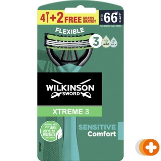 Wilkinson xtreme 3 disposables sensitive 4+2pk x10