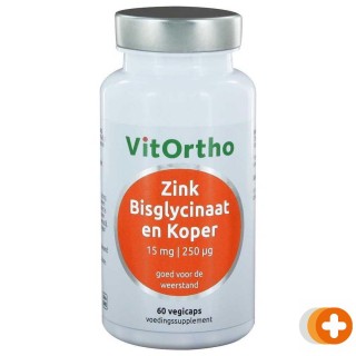 Vitortho zink bisglycinaat en koper capsules
