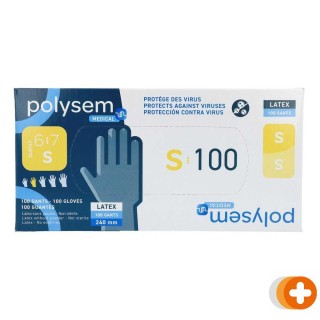 Polysem latex onderzoekshandschoenen poedervrij maat s