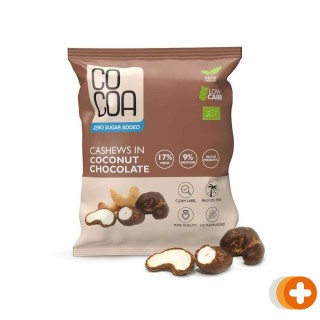 Cocoa biologische kokos chocolade cashews zero sugar