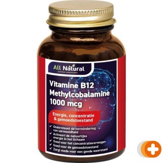 All natural vitamine b12 methylcobalamine 1000mcg kauwtabletten