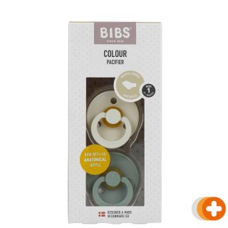 Bibs fopspeen latex anatomic ivory/sage size 1