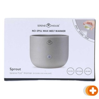 Serene house no-spill wax melt warmer sprout (grijs) incl. 1 wax pod