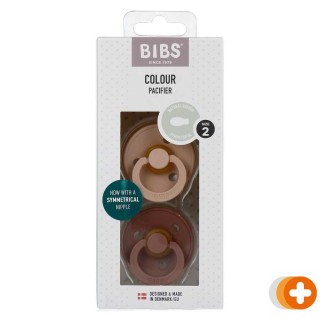 Bibs fopspeen latex symmetrisc woodchuck/blush size 2