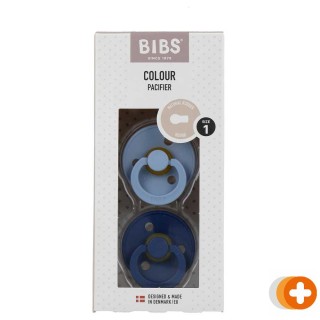 Bibs fopspeen latex dusty blue/steel blue size 1