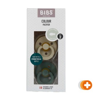 Bibs fopspeen latex symmetrisc vanilla/pine size 2