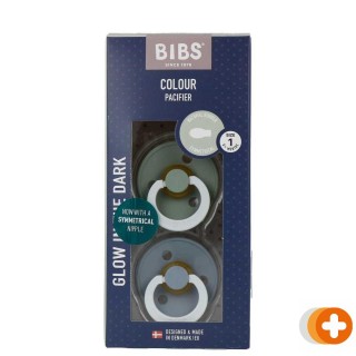 Bibs fopspeen latex symmetrisc sage glow/cloud size 1