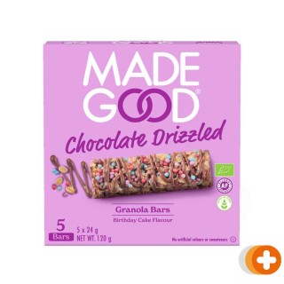Madegood chocolate drizzled granola bars - birthday cake flavor biologisch