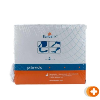 Bandafix elastisch netverband katoen bovenarm/elleboog/onderbeen/voet 25m