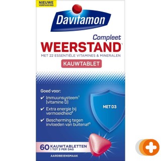 Davitamon compleet weerstand kauwvitamines aardbei