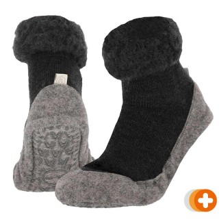 Apollo natural huisslof wol anti slip antraciet 37/38