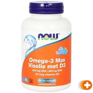 Now omega-3 max visolie met d3 600mg epa & 300mg dha