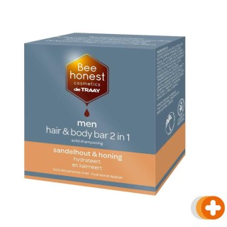 Bee honest men hair & bodybar sandelhout & honing 2in1