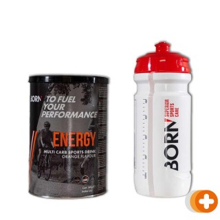 Born drink energy multi carb orange + white bio bottle