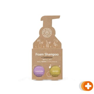 The green lab co. navul set schuimende shampoo tabletten 4x - lavendel & jasmijn