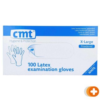 Cmt handschoenen latex gepoederd naturel extra large