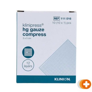 Klinion hg gaaskompressen 5x5cm