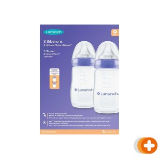 Lansinoh drinkfles & naturalwave speen 2x240ml