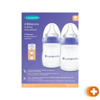 Lansinoh drinkfles & naturalwave speen 2x160ml